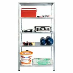 BAUHAUS Regalux Metallregal L X B X H: 45 X 100 X 188 Cm, Traglast: 65 Kg/Boden, Silber -Regale Verkaufsladen 12 100