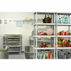 BAUHAUS Terry Kunststoffregal Lebensmittelecht L X B X H: 39 X 59 X 144 Cm, Traglast: 40 Kg/Boden, Anzahl Böden: 5 Stk., Stecken -Regale Verkaufsladen 12 1025