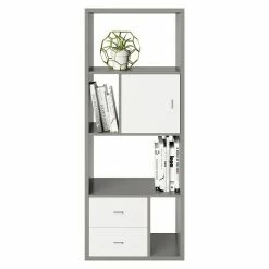 BAUHAUS Phönix Fortuna Raumteiler L X B X H: 34 X 58 X 146,6 Cm, Grau, Anzahl Fächer: 6, Anzahl Schubladen: 2 Stk.