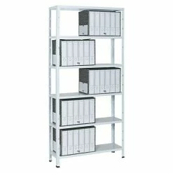 BAUHAUS Regalux Aktenregal Office 100 30 X 100 X 209 Cm, Traglast: 60 Kg/Boden, Weiß -Regale Verkaufsladen 12 107