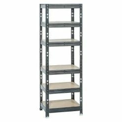 BAUHAUS Metall-Schwerlastregal L X B X H: 50 X 60 X 180 Cm, Traglast: 300 Kg/Boden, Stecken, Schwarz