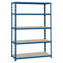 BAUHAUS Regalux Metall-Schwerlastregal XL L X B X H: 50 X 120 X 180 Cm, Traglast: 290 Kg/Boden, Anzahl Böden: 5 Stk., Stecken, Blau