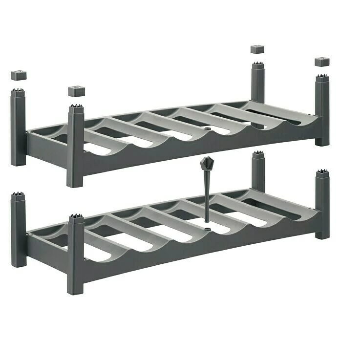 BAUHAUS Rotho Flaschenregal L X B X H: 60 X 22 X 14 Cm, Kunststoff, Anzahl Flaschen: 6 Stk. 2 BAUHAUS Rotho Flaschenregal L X B X H: 60 X 22 X 14 Cm, Kunststoff, Anzahl Flaschen: 6 Stk. – Bild 2