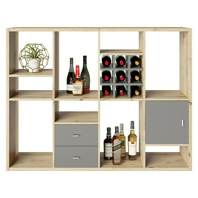 BAUHAUS Phönix Fortuna Raumteiler L X B X H: 34 X 112,5 X 146,6 Cm, Eiche, Anzahl Fächer: 12, Anzahl Schubladen: 2 Stk. 1 BAUHAUS Phönix Fortuna Raumteiler L X B X H: 34 X 112,5 X 146,6 Cm, Eiche, Anzahl Fächer: 12, Anzahl Schubladen: 2 Stk.