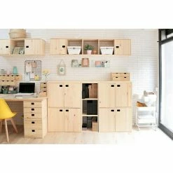 BAUHAUS Astigarraga Dinamic Schubladenturm 33 X 36,2 X 36,2 Cm, Anzahl Schubladen: 3, Kiefernholz, Natur -Regale Verkaufsladen 12 133