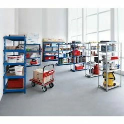 BAUHAUS Regalux Metall-Schwerlastregal XL L X B X H: 50 X 120 X 180 Cm, Traglast: 290 Kg/Boden, Anzahl Böden: 5 Stk., Stecken, Blau -Regale Verkaufsladen 12 15