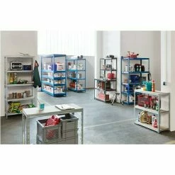 BAUHAUS Regalux Metall-Schwerlastregal XL L X B X H: 50 X 120 X 180 Cm, Traglast: 290 Kg/Boden, Anzahl Böden: 5 Stk., Stecken, Blau -Regale Verkaufsladen 12 16