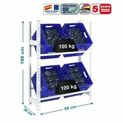 BAUHAUS Simonrack Simonbottle Metall-Getränkekistenregal Bottleclick L X B X H: 30 X 80 X 100 Cm, Traglast: 100 Kg/Boden, Anzahl Böden: 3, Weiß -Regale Verkaufsladen 12 182