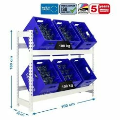 BAUHAUS Simonrack Simonbottle Metall-Getränkekistenregal Bottleclick L X B X H: 30 X 100 X 100 Cm, Traglast: 100 Kg/Boden, Anzahl Böden: 3, Weiß -Regale Verkaufsladen 12 206