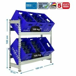 BAUHAUS Simonrack Simonbottle Metall-Getränkekistenregal Bottleclick L X B X H: 30 X 100 X 100 Cm, Traglast: 100 Kg/Boden, Anzahl Böden: 3, Silber -Regale Verkaufsladen 12 215