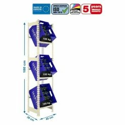 BAUHAUS Simonrack Simonbottle Metall-Getränkekistenregal Bottleclick L X B X H: 30 X 40 X 180 Cm, Traglast: 100 Kg/Boden, Anzahl Böden: 3, Weiß -Regale Verkaufsladen 12 230