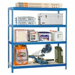 BAUHAUS Regalux Metall-Schwerlastregal XXL L X B X H: 60 X 160 X 185 Cm, Traglast: 350 Kg/Boden, Anzahl Böden: 4 Stk., Stecken, Blau -Regale Verkaufsladen 12 25