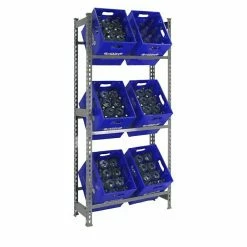 BAUHAUS Simonrack Simonbottle Metall-GetrÀnkekistenregal Bottleclick L X B X H: 30 X 80 X 180 Cm, Traglast: 100 Kg/Boden, Anzahl Böden: 3, Grau