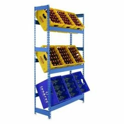 BAUHAUS Simonrack Simonbottle Metall-Getränkekistenregal Bottleclick L X B X H: 30 X 100 X 180 Cm, Traglast: 100 Kg/Boden, Anzahl Böden: 3, Blau