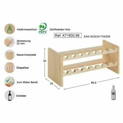 BAUHAUS Astigarraga Weinregal L X B X H: 25 X 68 X 30 Cm, Anzahl Flaschen: 16 Stk. -Regale Verkaufsladen 12 293