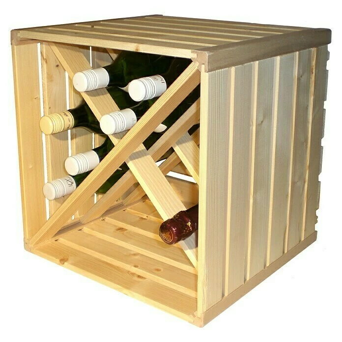 BAUHAUS HolzZollhaus Holzkiste A 1/2 35 X 35 X 32 Cm, Passend Für: 12 Weinflaschen 1 BAUHAUS HolzZollhaus Holzkiste A 1/2 35 X 35 X 32 Cm, Passend Für: 12 Weinflaschen