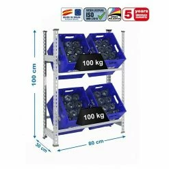 BAUHAUS Simonrack Simonbottle Metall-Getränkekistenregal Bottleclick L X B X H: 30 X 80 X 100 Cm, Traglast: 100 Kg/Boden, Anzahl Böden: 3, Silber -Regale Verkaufsladen 12 319