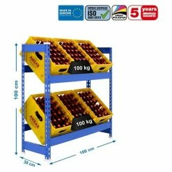 BAUHAUS Simonrack Simonbottle Metall-Getränkekistenregal Bottleclick L X B X H: 30 X 100 X 100 Cm, Traglast: 100 Kg/Boden, Anzahl Böden: 3, Blau -Regale Verkaufsladen 12 327