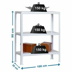 BAUHAUS Simonrack Homeclick Metallregal Plus L X B X H: 30 X 100 X 90 Cm, Traglast: 150 Kg/Boden, Anzahl Böden: 3 Stk., Stecken, Weiß 6 BAUHAUS Simonrack Homeclick Metallregal Plus L X B X H: 30 X 100 X 90 Cm, Traglast: 150 Kg/Boden, Anzahl Böden: 3 Stk., Stecken, Weiß -Regale Verkaufsladen 12 336