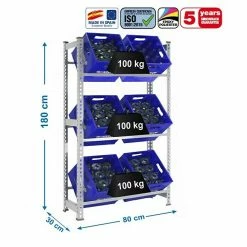 BAUHAUS Simonrack Simonbottle Metall-Getränkekistenregal Bottleclick L X B X H: 30 X 80 X 180 Cm, Traglast: 100 Kg/Boden, Anzahl Böden: 3, Silber -Regale Verkaufsladen 12 356