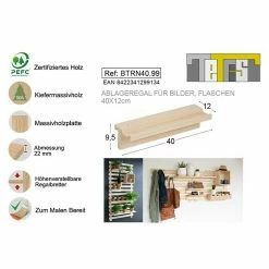 BAUHAUS Astigarraga Tetris Wandregal L X B X H: 40 X 12 X 9,5 Cm, Kiefernholz -Regale Verkaufsladen 12 371