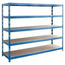 BAUHAUS Regalux Metall-Schwerlastregal Mega L X B X H: 70 X 240 X 200 Cm, Traglast: 450 Kg/Boden, Anzahl Böden: 5 Stk., Stecken, Blau