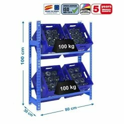 BAUHAUS Simonrack Simonbottle Metall-Getränkekistenregal Bottleclick L X B X H: 30 X 80 X 100 Cm, Traglast: 100 Kg/Boden, Anzahl Böden: 3, Blau -Regale Verkaufsladen 12 397