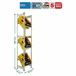 BAUHAUS Simonrack Simonbottle Metall-Getränkekistenregal Bottleclick L X B X H: 30 X 40 X 180 Cm, Traglast: 100 Kg/Boden, Anzahl Böden: 3, Silber -Regale Verkaufsladen 12 400