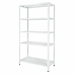 BAUHAUS Regalux Metallregal L X B X H: 45 X 100 X 188 Cm, Traglast: 65 Kg/Boden, Weiß