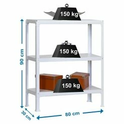 BAUHAUS Simonrack Homeclick Metallregal Mini L X B X H: 30 X 80 X 90 Cm, Traglast: 150 Kg/Boden, Anzahl Böden: 3 Stk., Weiß -Regale Verkaufsladen 12 456
