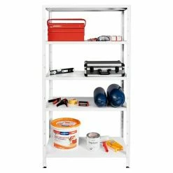 BAUHAUS Regalux Metallregal L X B X H: 45 X 100 X 188 Cm, Traglast: 65 Kg/Boden, Weiß -Regale Verkaufsladen 12 46