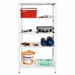 BAUHAUS Regalux Metallregal L X B X H: 45 X 100 X 188 Cm, Traglast: 65 Kg/Boden, Weiß -Regale Verkaufsladen 12 48