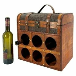 BAUHAUS Flaschenregal Weintruhe Antik L X B X H: 37,5 X 25,5 X 35 Cm, Holz, Anzahl Flaschen: 6 Stk. -Regale Verkaufsladen 12 504