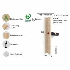 BAUHAUS Astigarraga Weinregal L X B X H: 60,5 X 7,5 X 9,5 Cm, Anzahl Flaschen: 6 -Regale Verkaufsladen 12 517