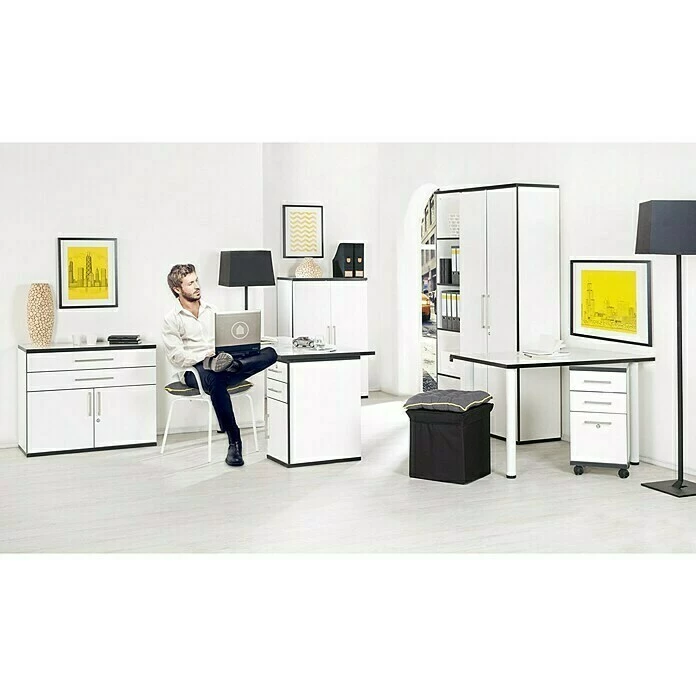 BAUHAUS Phönix Chicago Türelement L X B X H: 1,6 X 40 X 191 Cm, Passend Für: Phönix Chicago Regal, Weiß/Schwarz 5 BAUHAUS Phönix Chicago Türelement L X B X H: 1,6 X 40 X 191 Cm, Passend Für: Phönix Chicago Regal, Weiß/Schwarz – Bild 5