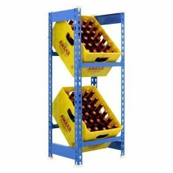 BAUHAUS Simonrack Simonbottle Metall-Getränkekistenregal Bottleclick L X B X H: 30 X 40 X 100 Cm, Traglast: 100 Kg/Boden, Anzahl Böden: 3, Blau