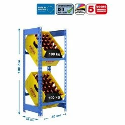 BAUHAUS Simonrack Simonbottle Metall-Getränkekistenregal Bottleclick L X B X H: 30 X 40 X 100 Cm, Traglast: 100 Kg/Boden, Anzahl Böden: 3, Blau -Regale Verkaufsladen 12 689