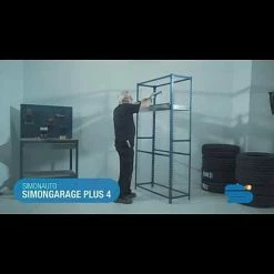 BAUHAUS Simonrack Simongarage Metall-Reifenregal Box Plus L X B X H: 40 X 100 X 200 Cm, Traglast: 200 Kg/Boden, Anzahl Böden: 4 Stk., Stecken, Blau -Regale Verkaufsladen 12 695