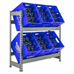 BAUHAUS Simonrack Simonbottle Metall-Getränkekistenregal Bottleclick L X B X H: 30 X 100 X 100 Cm, Traglast: 100 Kg/Boden, Anzahl Böden: 2, Grau