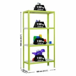 BAUHAUS Simonrack Homeclick Metallregal Mini L X B X H: 40 X 80 X 160 Cm, Traglast: 150 Kg/Boden, Anzahl Böden: 4 Stk., Grün -Regale Verkaufsladen 12 858