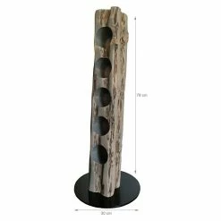 BAUHAUS Wood & Wishes Weinregal Premium Höhe: 78 Cm, Anzahl Flaschen: 5 Stk., Holz, Silbergrau -Regale Verkaufsladen 12 866