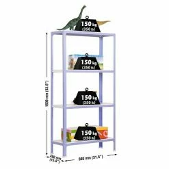 BAUHAUS Simonrack Homeclick Metallregal Mini L X B X H: 40 X 80 X 160 Cm, Traglast: 150 Kg/Boden, Anzahl Böden: 4 Stk., Lila -Regale Verkaufsladen 12 964