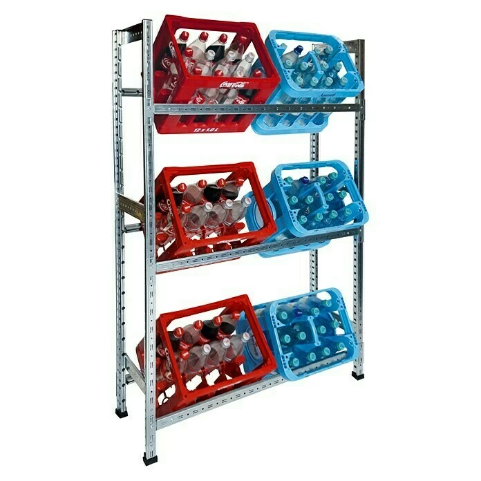 BAUHAUS Scholz System Metall-Getränkekistenregal 320 X 1.050 X 1.800 Mm, Traglast: 100 Kg/Boden, Geeignet Für: Bis Zu 9 Getränkekisten 1 BAUHAUS Scholz System Metall-Getränkekistenregal 320 X 1.050 X 1.800 Mm, Traglast: 100 Kg/Boden, Geeignet Für: Bis Zu 9 Getränkekisten