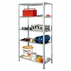 BAUHAUS Regalux Metallregal L X B X H: 45 X 100 X 188 Cm, Traglast: 65 Kg/Boden, Silber -Regale Verkaufsladen 12 98