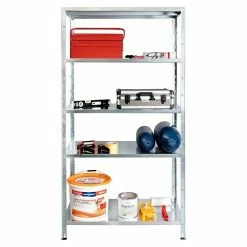 BAUHAUS Regalux Metallregal L X B X H: 45 X 100 X 188 Cm, Traglast: 65 Kg/Boden, Silber -Regale Verkaufsladen 12 99