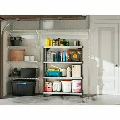 BAUHAUS Kunststoffregal Fused L X B X H: 45,7 X 121,9 X 155,1 Cm, Traglast: 180 Kg/Boden, Anzahl Böden: 4 Stk., Stecken, Schwarz -Regale Verkaufsladen 12 997